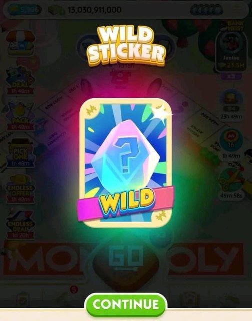 Monopoly Go Wild Sticker Giveaway