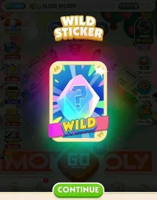 Monopoly Go: Wild Sticker Giveaway